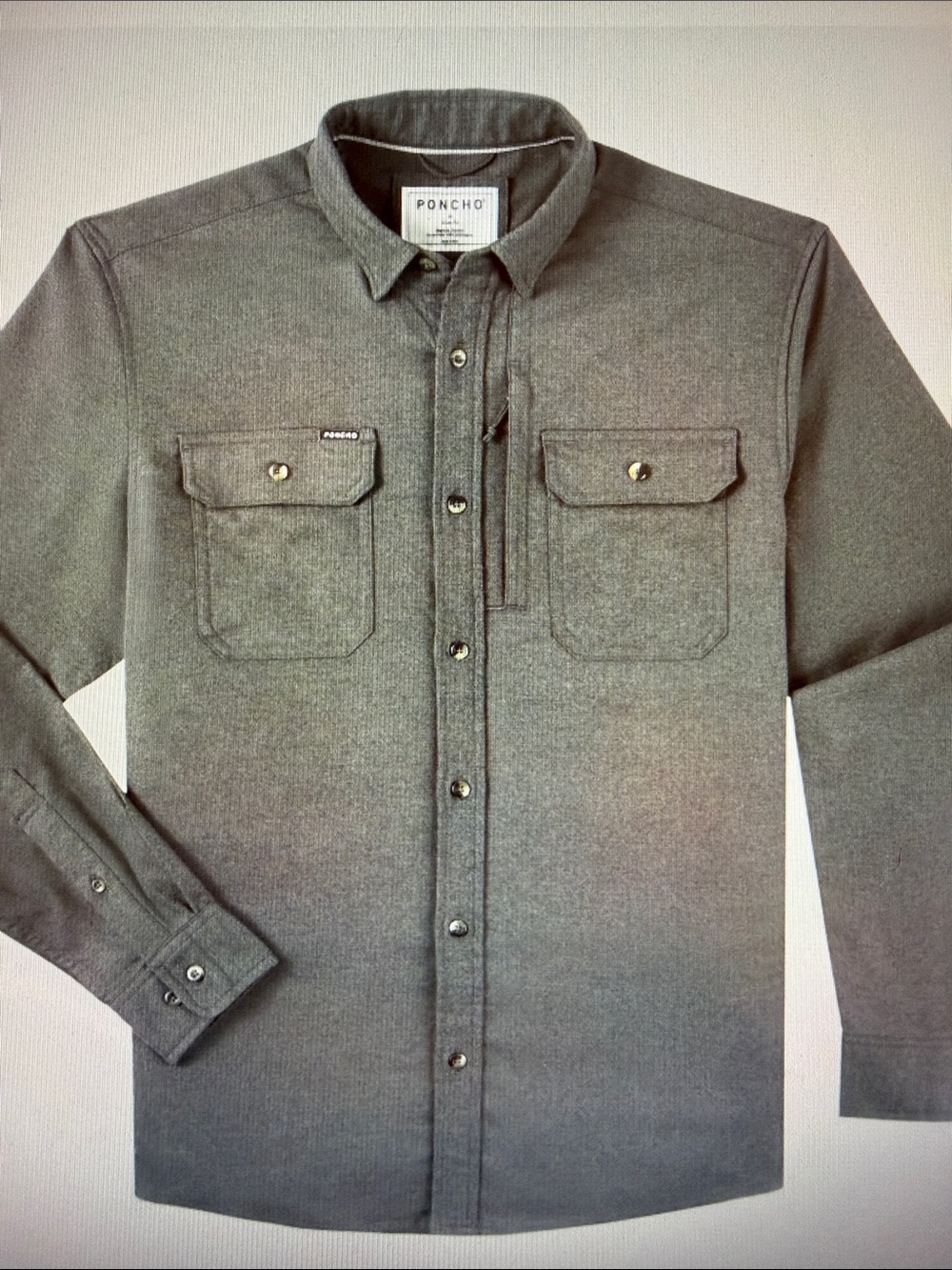 Poncho The Nighthawk Button-Up Shirt Jacket in Deep Charcoal 3xl